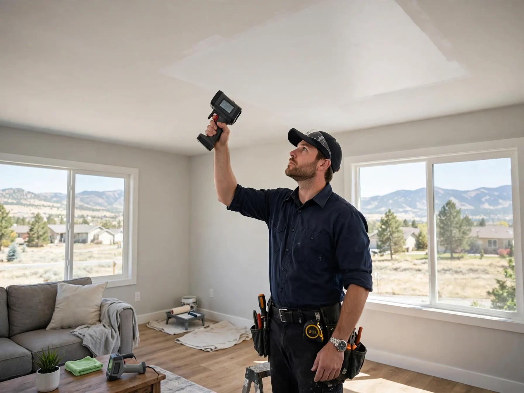 Ceiling restored after professional leak repair