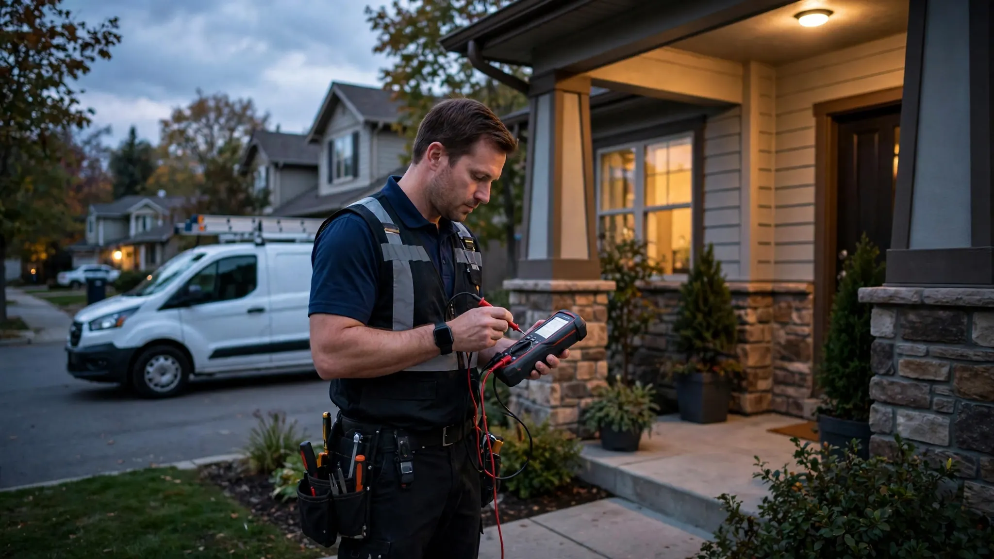 Emergency technician tracing an aging supply line burst in a West End home